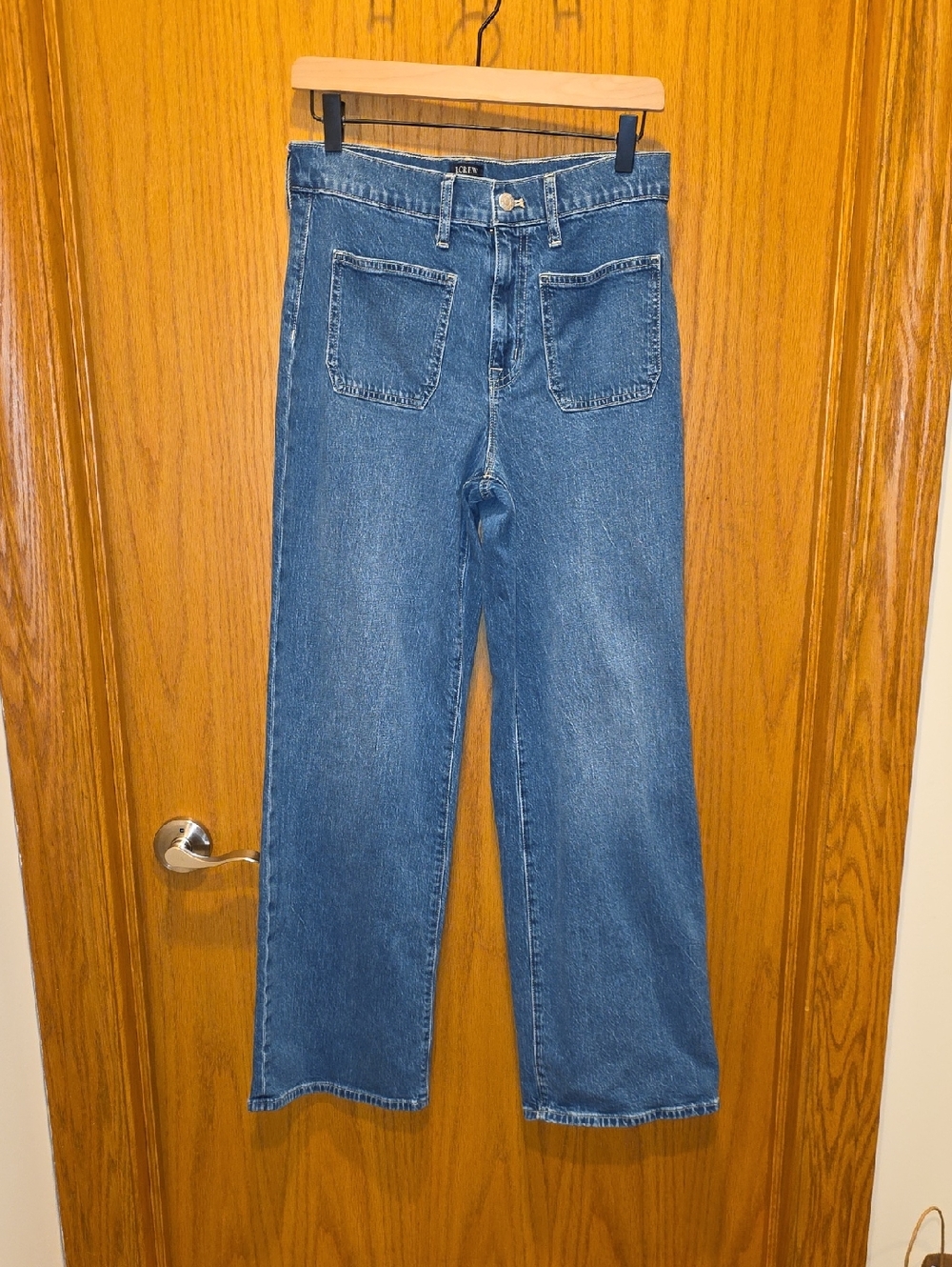 J. Crew Light Blue Full-Length Wide-Leg Jeans
